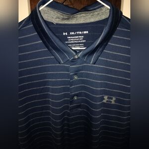 Under Armour Men's Dark Blue Striped Polo